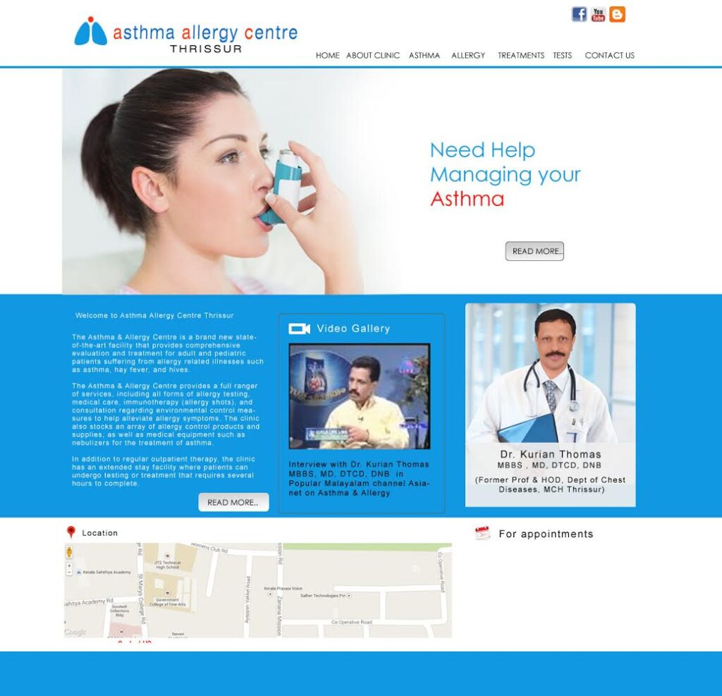 Best Pulmonologiy Asthma Allergy Centre Thrissur Dr Kurian Thomas Professor Website Emblem